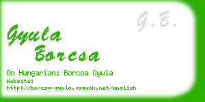 gyula borcsa business card